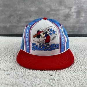 80s Vintage Mickey Mouse Hat OSFA Mesh Snapback Trucker Rope Cap Disney